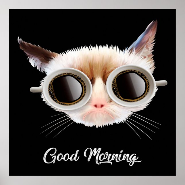 Good Morning My Cat Meow | Cute Gift | Cat Lover  Poster (Front)
