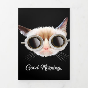Good Morning My Cat Meow   Cute Gift   Cat Lover  Tri-Fold Announcement