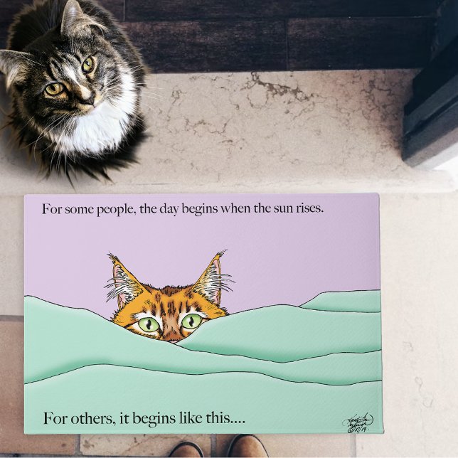 Good Morning Orange Cat Funny Doormat (Creator Uploaded)
