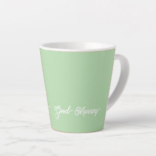 Good Morning Pastel Green Latte Mug