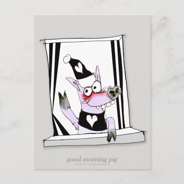good morning pig postcard (Front)