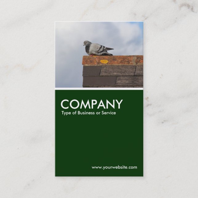 Good Morning Pigeon - Dark Green Business Card (Front)