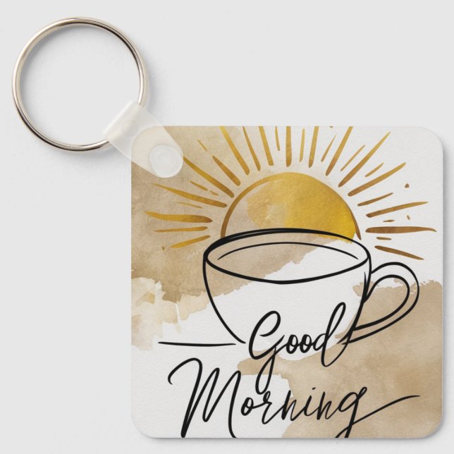 Good Morning Postcard Key Ring (Front)