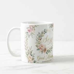 Good Morning S&M Personalised Floral Wreath Mug