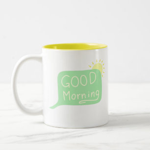Good Morning Speech Bubble Sunshine Two-Tone Coffee Mug
