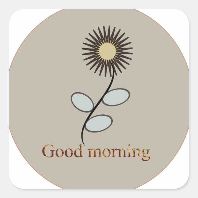 Good morning square sticker (Front)