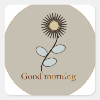 Good morning square sticker