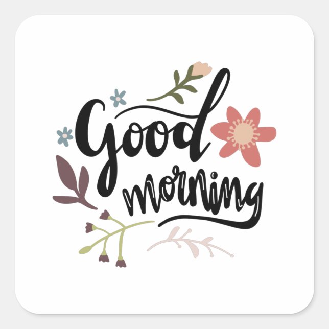 Good morning square sticker (Front)