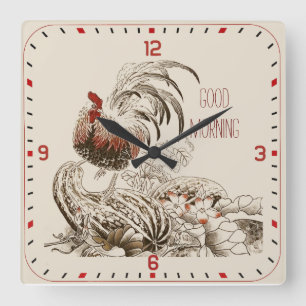 Good morning square wall clock