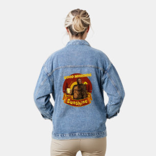 Good Morning Sunshine Bigfoot Coffee Humour Art Denim Jacket