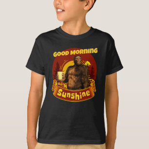 Good Morning Sunshine Bigfoot Coffee Humour Art T-Shirt