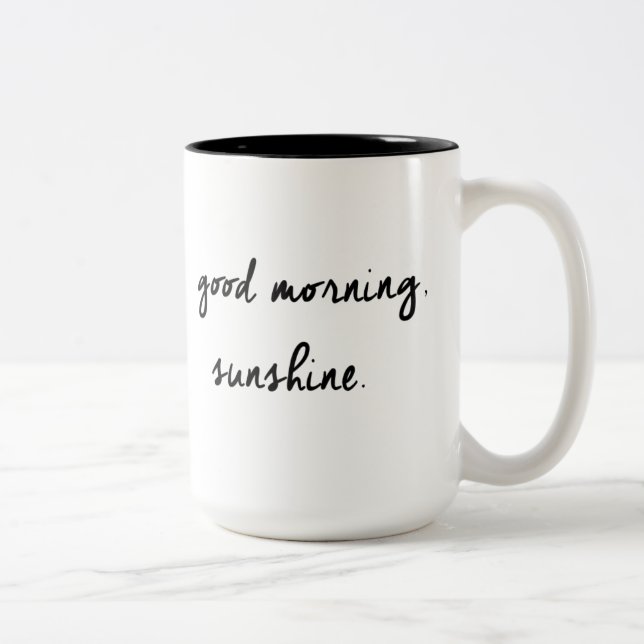 Good Morning Sunshine Black & White Mug (Right)