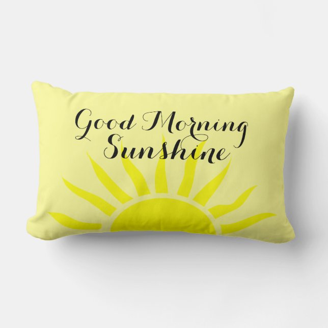 "Good Morning Sunshine" | Bright Yellow Sun Lumbar Cushion (Front)