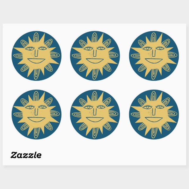 GOOD MORNING SUNSHINE Colourful Set of Classic Round Sticker (Sheet)