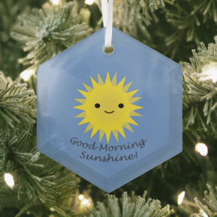 Good Morning Sunshine Cute Kawaii Sun Ceramic Orna Glass Tree Decoration