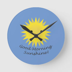 Good Morning Sunshine Cute Kawaii Sun Round Clock