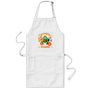 Good Morning Sunshine Funny Chameleon Long Apron