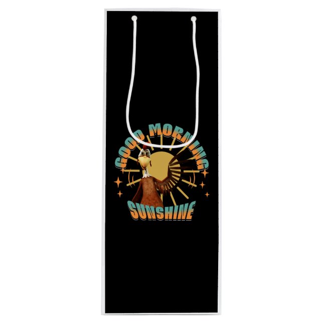 Good Morning Sunshine Funny Rooster Wine Gift Bag (Front)
