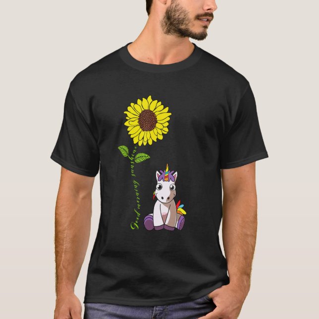 Good Morning Sunshine Love My Unicorn Dog Mum T-Shirt (Front)