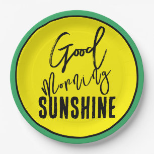 Good morning sunshine paper plate