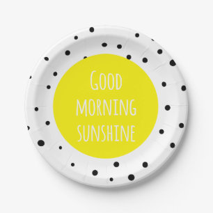 Good Morning Sunshine   Polka Dots Paper Plates
