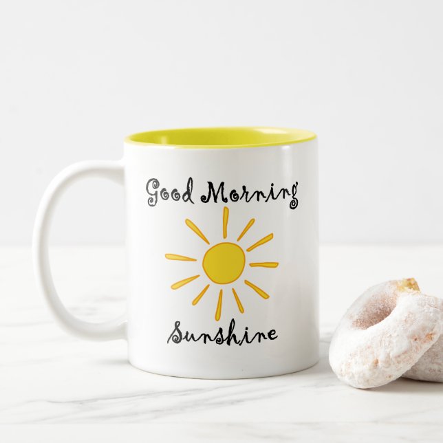 Good Morning Sunshine (R) Two-Tone Coffee Mug (With Donut)