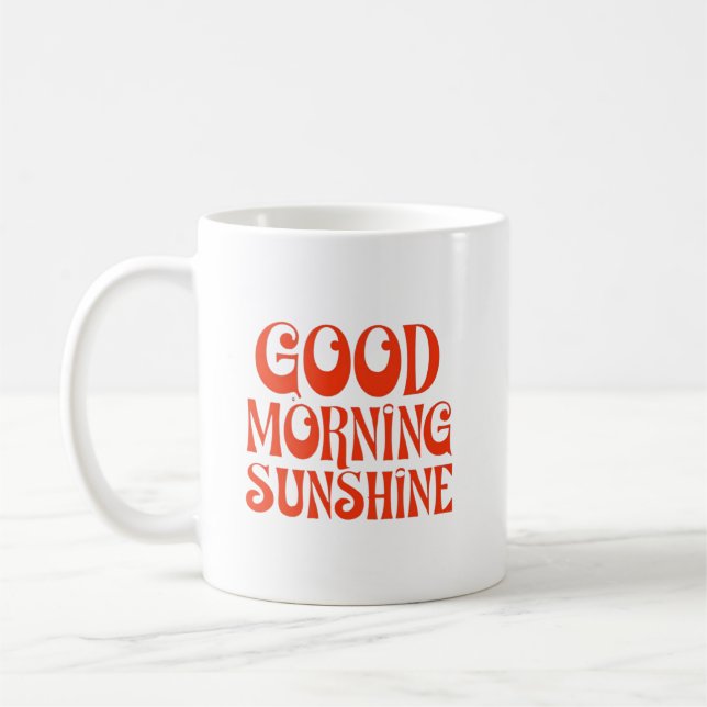 Good Morning Sunshine Retro Decor Print Coffee Mug (Left)