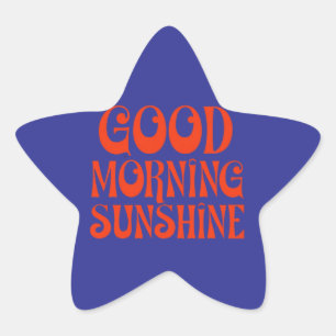 Good Morning Sunshine Retro Decor Print Star Sticker