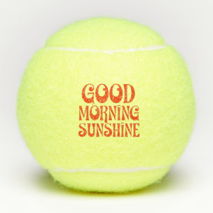 Good Morning Sunshine Retro Decor Print Tennis Balls