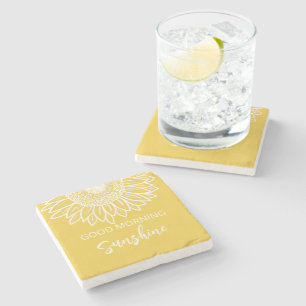 Good Morning Sunshine Sunflower Stone Coaster