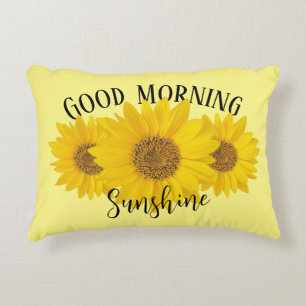 Good Morning Sunshine Yellow Sunflower Decorative Cushion