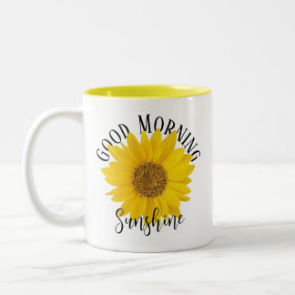 Good Morning Sunshine Yellow Sunflower Two-Tone Coffee Mug