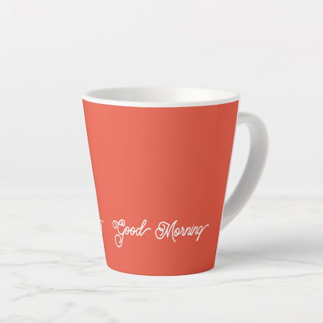 Good Morning Tangerine Latte Mug (Right Angle)