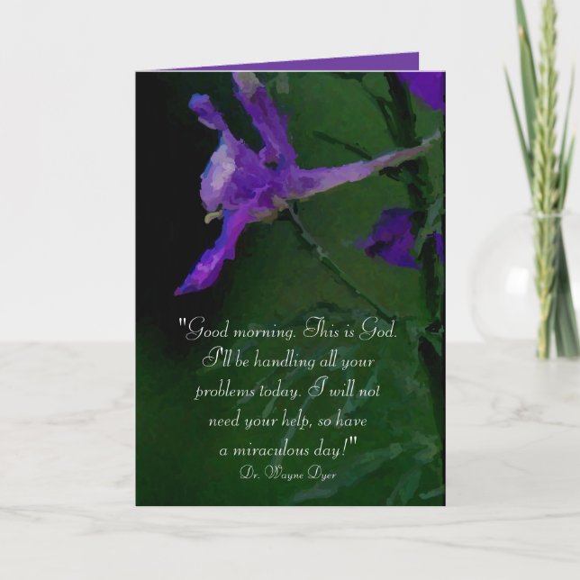 "Good morning. This is God." Inspirational Card (Front)