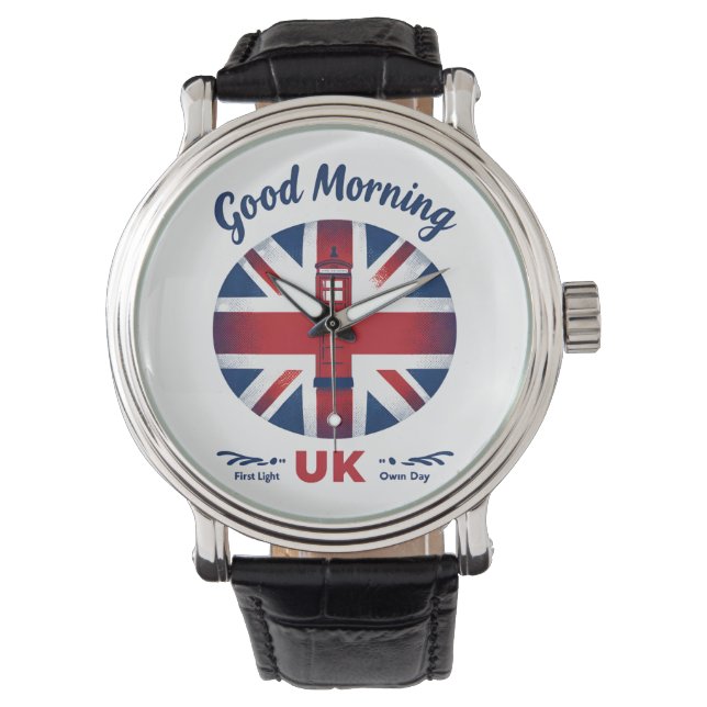 Good Morning UK – Union Jack & London Phone Box  Watch (Front)