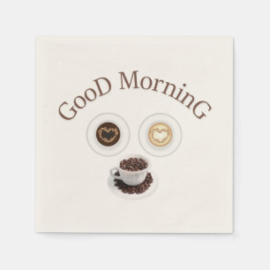 Good morning with coffee napkin