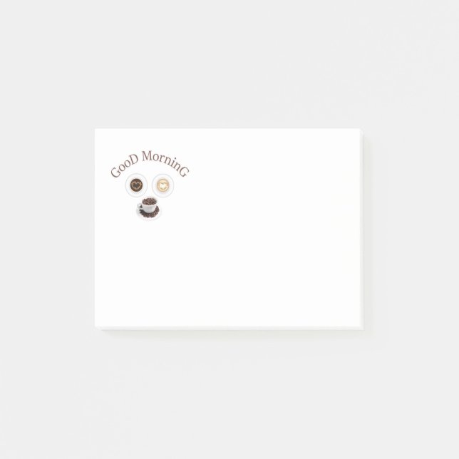 Good morning with coffee post-it notes (Front)