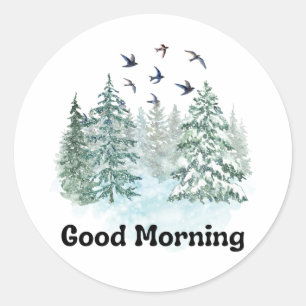 Good Morning with nature Classic Round Sticker