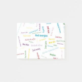 Good morning word cloud post-it notes