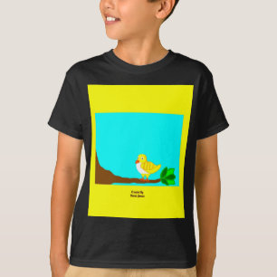 Good Morning Yellow Bird Boys Black Basic T Shirt