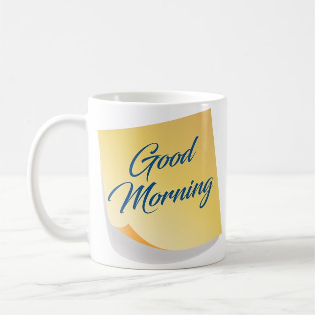 Good Morning Yellow Note Coffee Mug (Left)