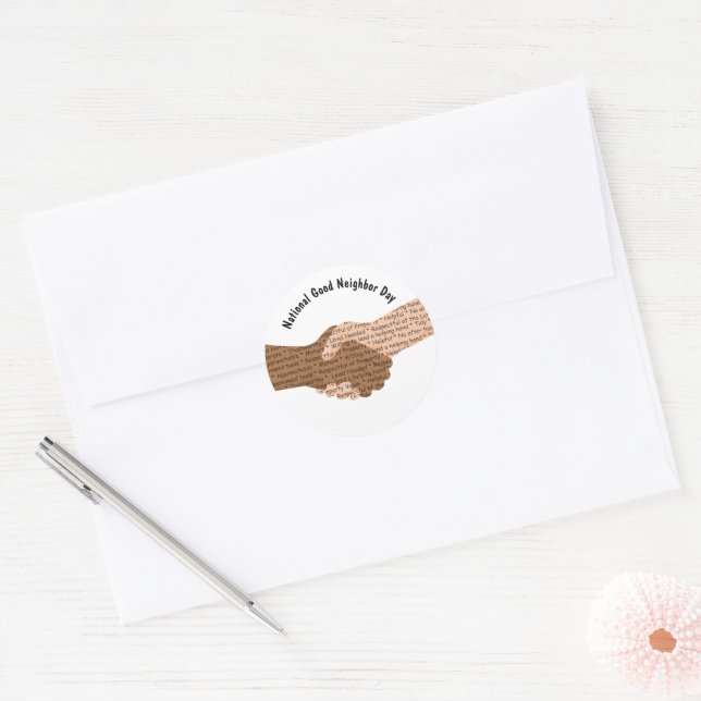 Good Neighbour Day Classic Round Sticker (Envelope)