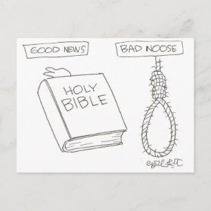 Good News! (Bible) Bad Noose (handman's knot( Postcard