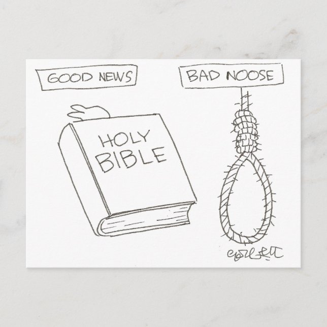 Good News! (Bible)  Bad Noose (handman's knot( Postcard (Front)