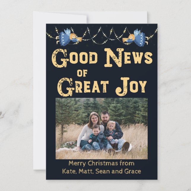 Good News of Great Joy Photo Christmas Card (Front)