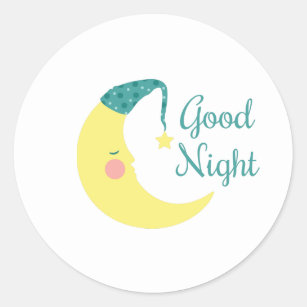 Good Night Classic Round Sticker
