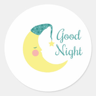 Good Night Classic Round Sticker