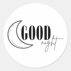 Good night classic round sticker