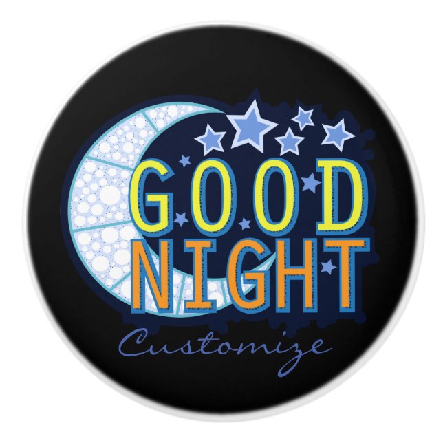 Good Night Crescent Moon Thunder_Cove Ceramic Knob (Front)