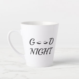 Good Night Eyelashes Feminine Relaxation Design Latte Mug